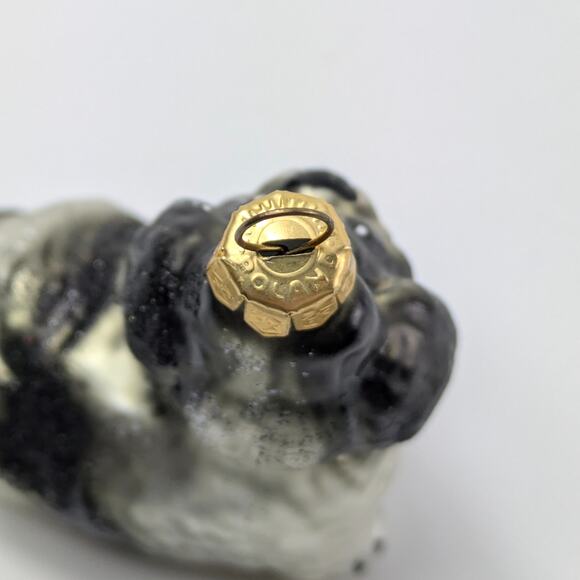 Shih Tzu Dog Handblown Glass Ornament Christmas Tree Black Silver Poland Glitter - Picture 8 of 11